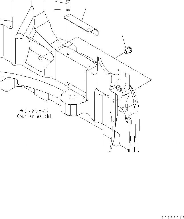 Схема запчастей Komatsu PC35MR-3 - КРЫШКА ПРОТИВОВЕСА(№-) ЧАСТИ КОРПУСА