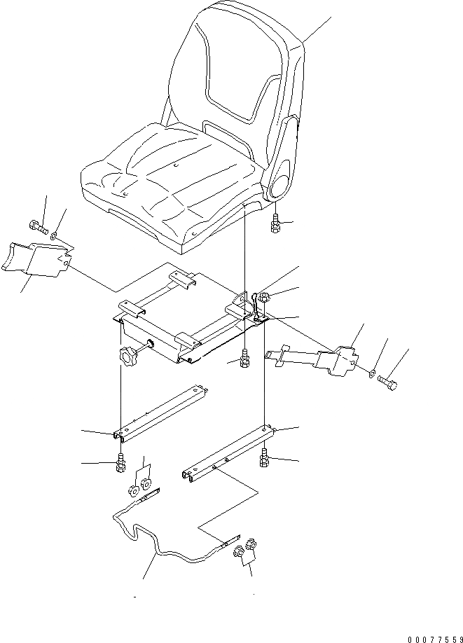 Схема запчастей Komatsu PC35MR-3 - СИДЕНЬЕ ОПЕРАТОРА В СБОРЕ (С INCH РЕМЕНЬ БЕЗОПАСНОСТИ¤ ПЕРЕКРУТКА DEVICE) (ДЛЯ СЕВ. АМЕРИКИ)(№-) ОСНОВН. КОМПОНЕНТЫ И РЕМКОМПЛЕКТЫ