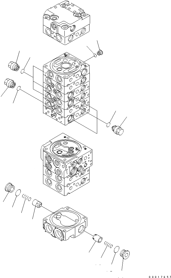 Схема запчастей Komatsu PC35MR-3 - ОСНОВН. КЛАПАН (9-КЛАПАН) (8/) (КРОМЕ ЯПОН.)(№-) ОСНОВН. КОМПОНЕНТЫ И РЕМКОМПЛЕКТЫ