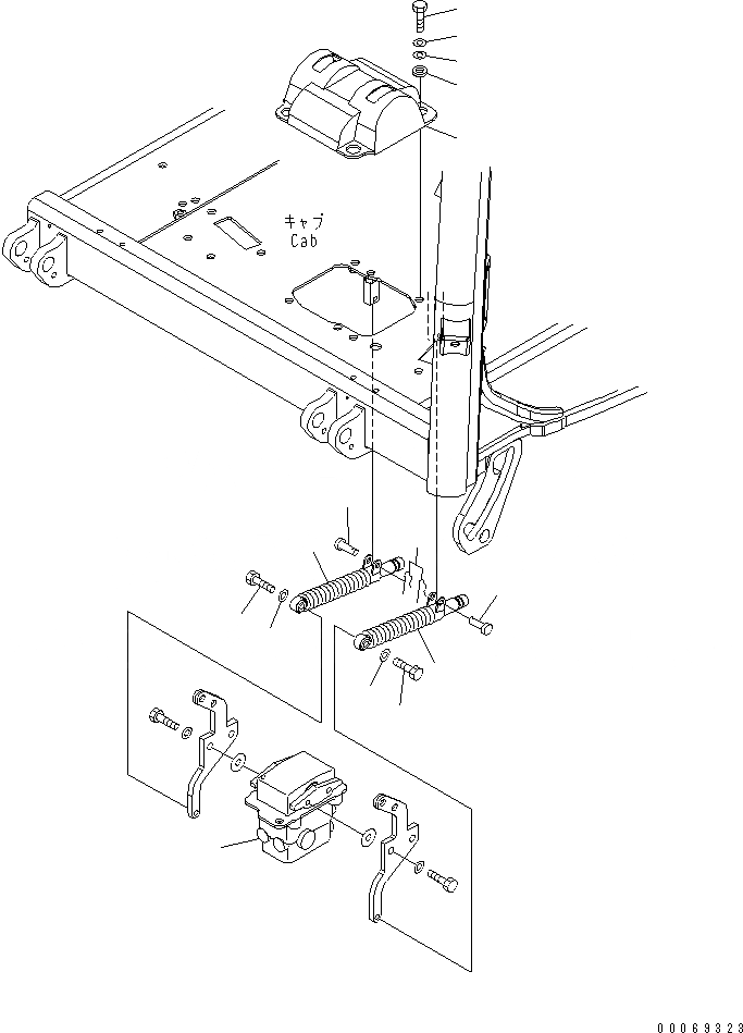 Схема запчастей Komatsu PC35MR-3 - КАБИНА (КОНТРОЛЬ ХОДА COVER)(№-) КАБИНА ОПЕРАТОРА И СИСТЕМА УПРАВЛЕНИЯ