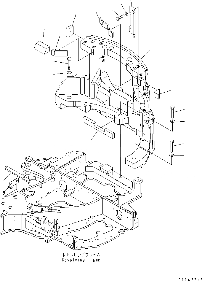 Схема запчастей Komatsu PC35MR-3 - ПРОТИВОВЕС¤ KG(№-) ЧАСТИ КОРПУСА