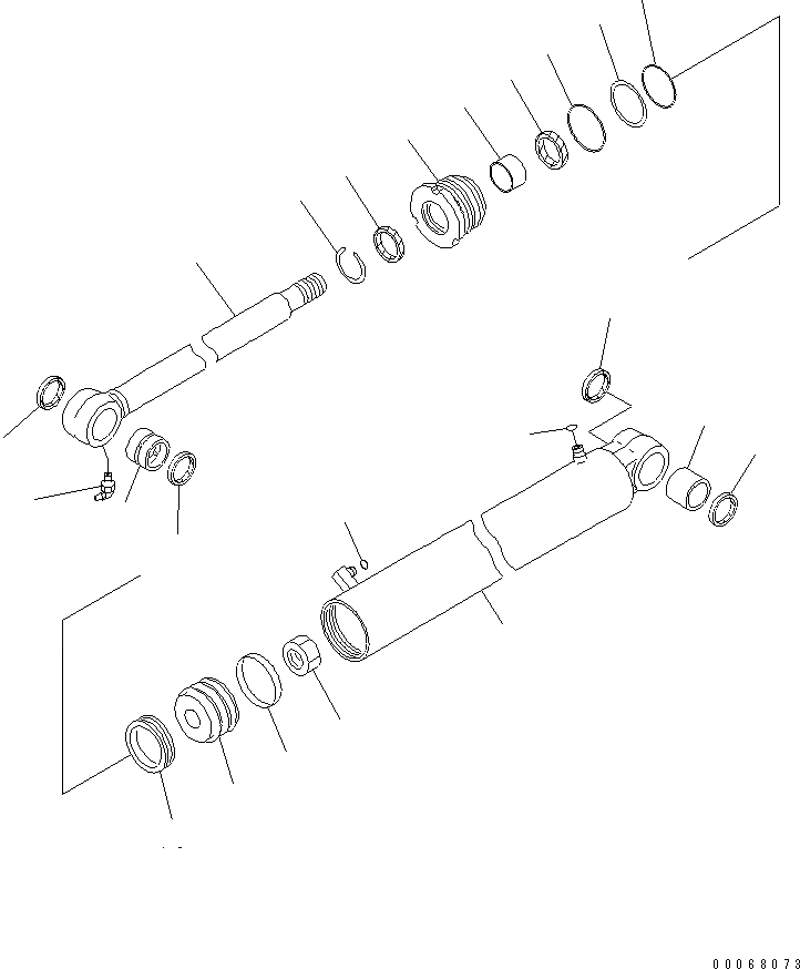 Схема запчастей Komatsu PC35MR-3 - ЦИЛИНДР ПОВОРОТА СТРЕЛЫ(№-) ОСНОВН. КОМПОНЕНТЫ И РЕМКОМПЛЕКТЫ
