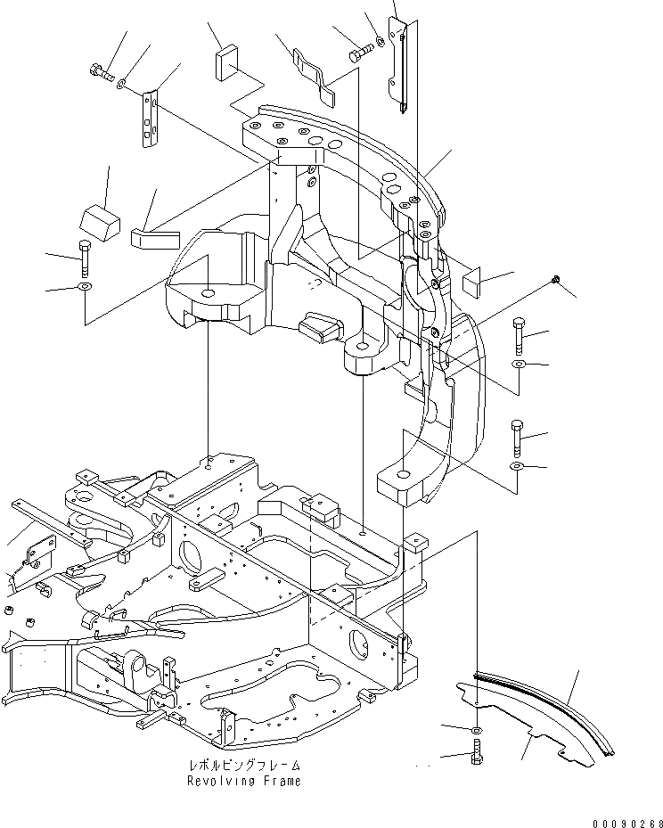 Схема запчастей Komatsu PC35MR-3 - ПРОТИВОВЕС¤ 8KG(№-) ЧАСТИ КОРПУСА