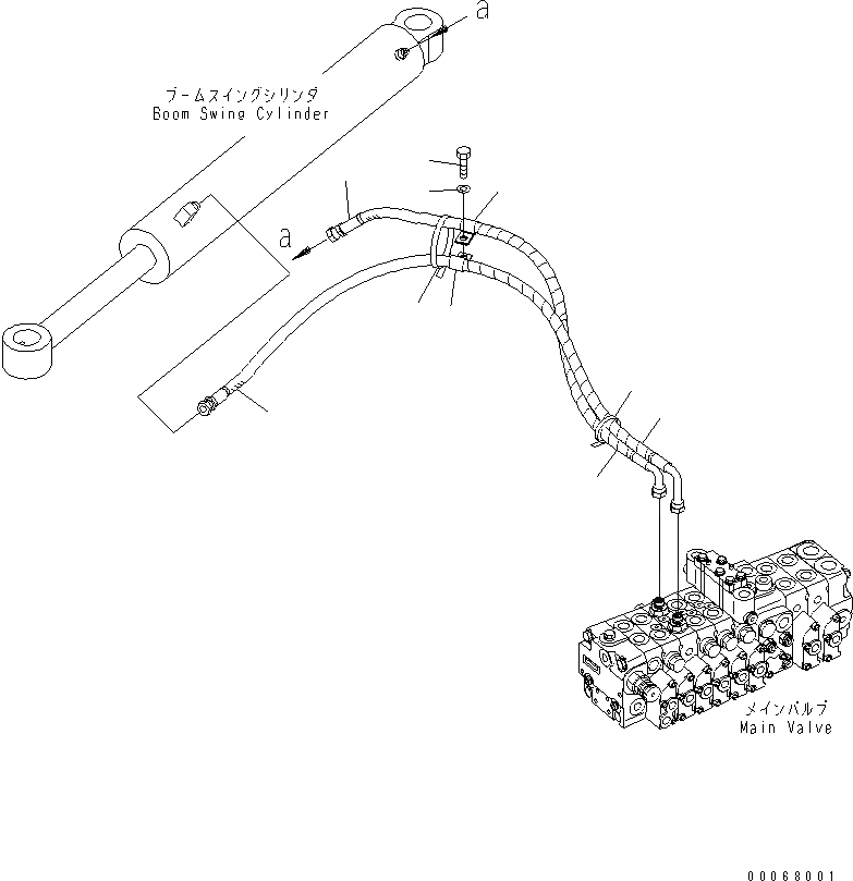 Схема запчастей Komatsu PC35MR-3 - ЛИНИЯ АКТУАТОРА (ПОВОРОТ СТРЕЛЫ)(№-) ГИДРАВЛИКА