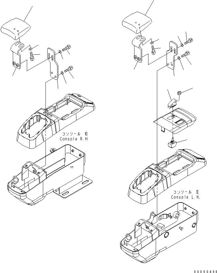 Схема запчастей Komatsu PC35MR-3 - КАБИНА (ПОДЛОКОТНИК) (ДЛЯ KAL)(№-) КАБИНА ОПЕРАТОРА И СИСТЕМА УПРАВЛЕНИЯ