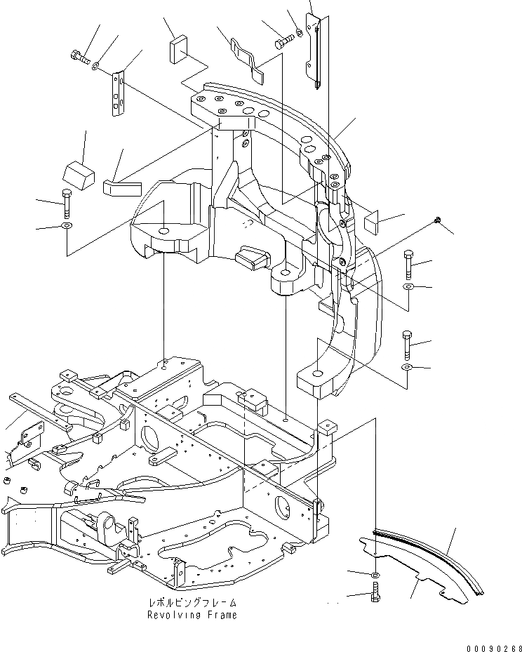 Схема запчастей Komatsu PC35MR-3 - ПРОТИВОВЕС¤ 8KG(№-) ЧАСТИ КОРПУСА