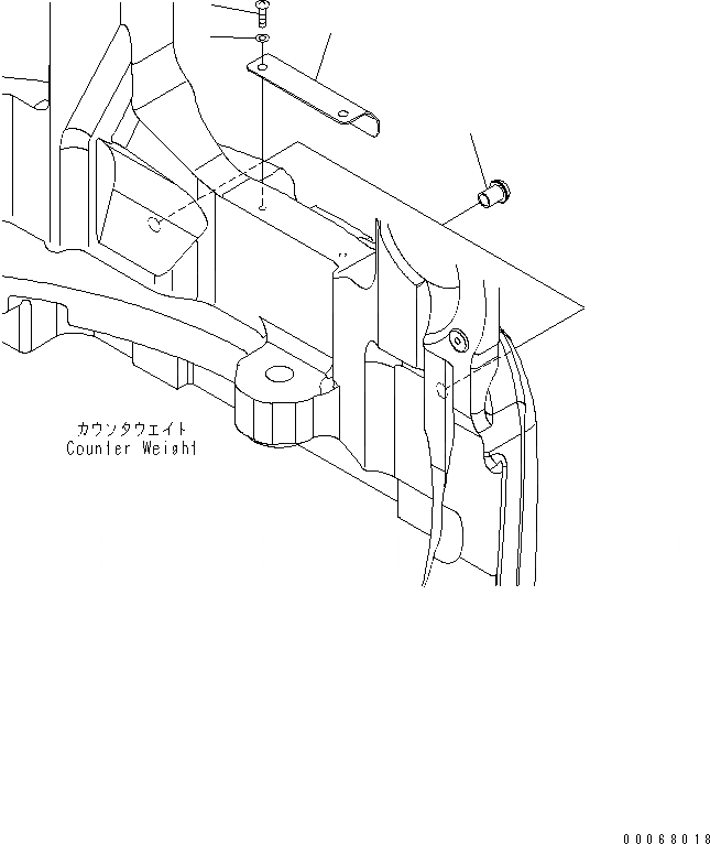 Схема запчастей Komatsu PC35MR-3 - КРЫШКА ПРОТИВОВЕСА(№-) ЧАСТИ КОРПУСА