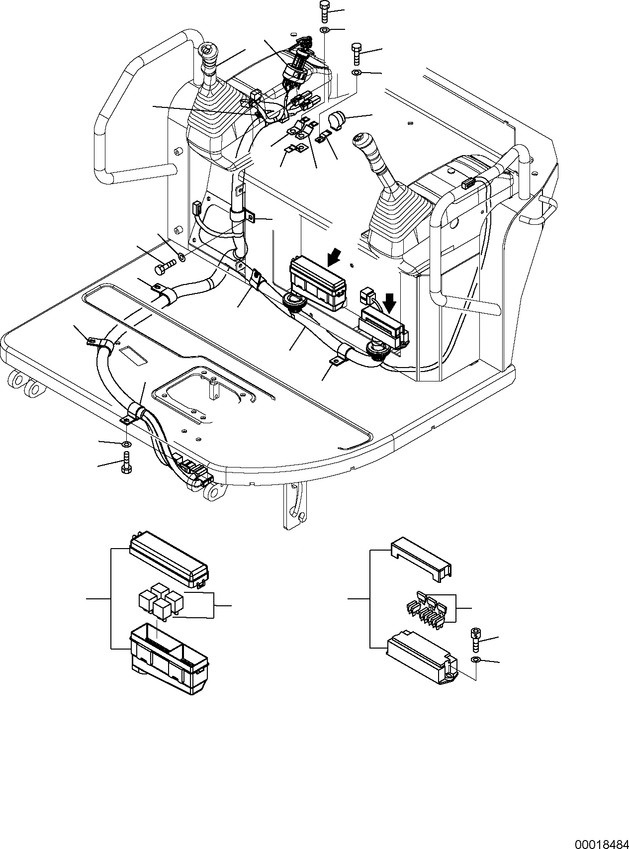 Схема запчастей Komatsu PC35MR-2 - ЭЛЕКТРИКА (ПЛАТФОРМА) КОМПОНЕНТЫ ДВИГАТЕЛЯ И ЭЛЕКТРИКА