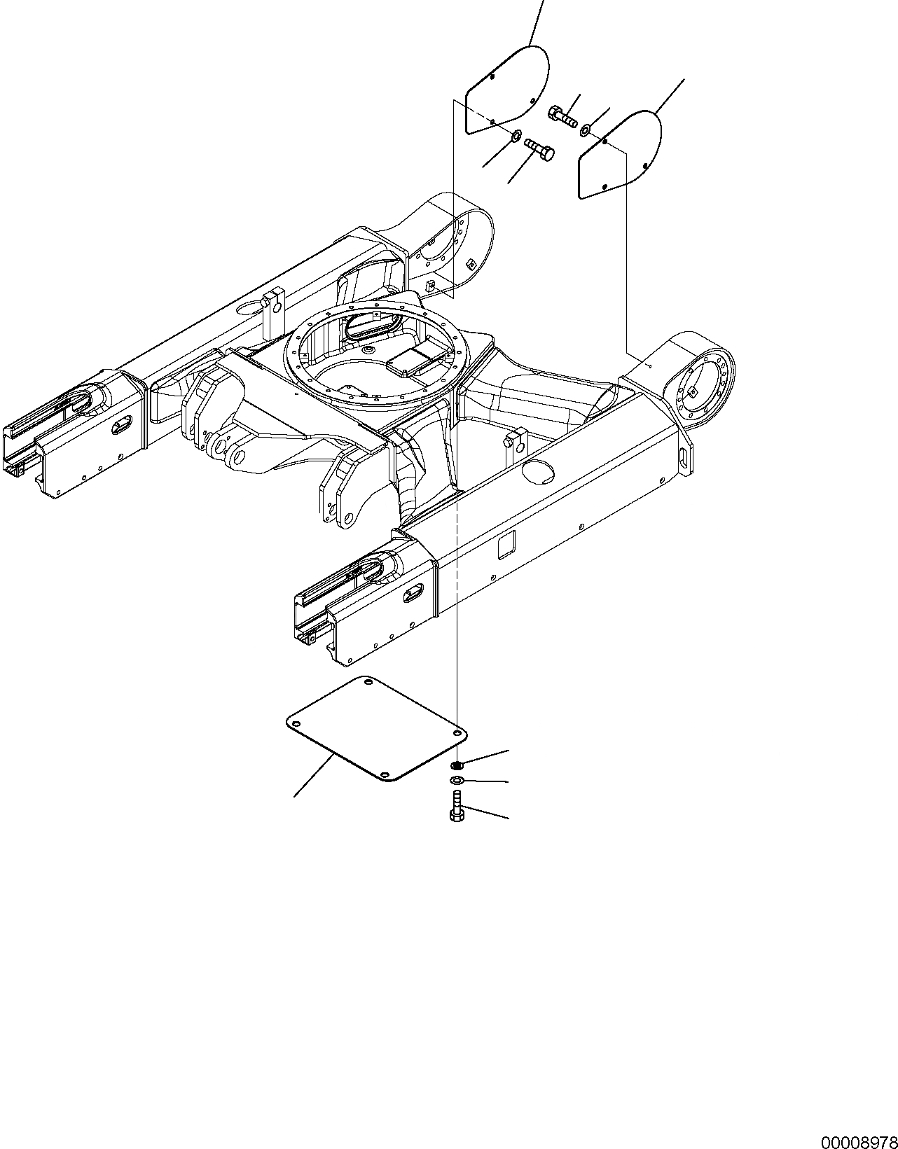 Схема запчастей Komatsu PC35MR-2 - КРЫШКИ НИЖН.CARRIAGE