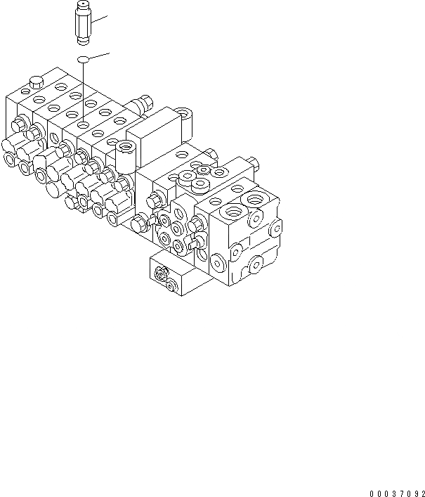 Схема запчастей Komatsu PC35MRX-1A - ОСНОВН. КЛАПАН (ПАТРУБОК)(№9-) ГИДРАВЛИКА