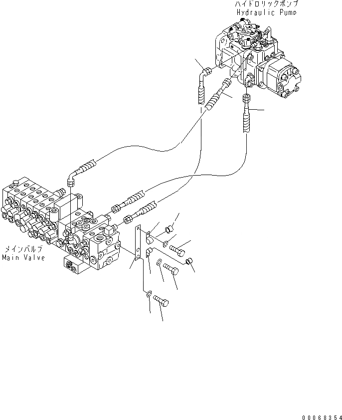 Схема запчастей Komatsu PC35MRX-1A - ЛИНИЯ ПОДАЧИ(№-) ГИДРАВЛИКА