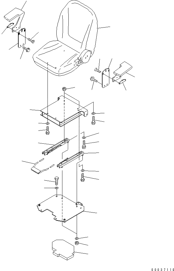 Схема запчастей Komatsu PC35MRX-1A - СИДЕНЬЕ ОПЕРАТОРА (ФИКС. ТИП)(№9-) КАБИНА ОПЕРАТОРА И СИСТЕМА УПРАВЛЕНИЯ