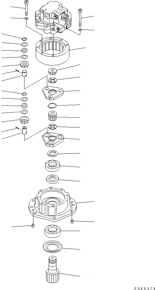 Схема запчастей Komatsu PC35R-8 - МЕХАНИЗМ ПОВОРОТА (MACHINERY) ПОВОРОТН. КРУГ И КОМПОНЕНТЫ