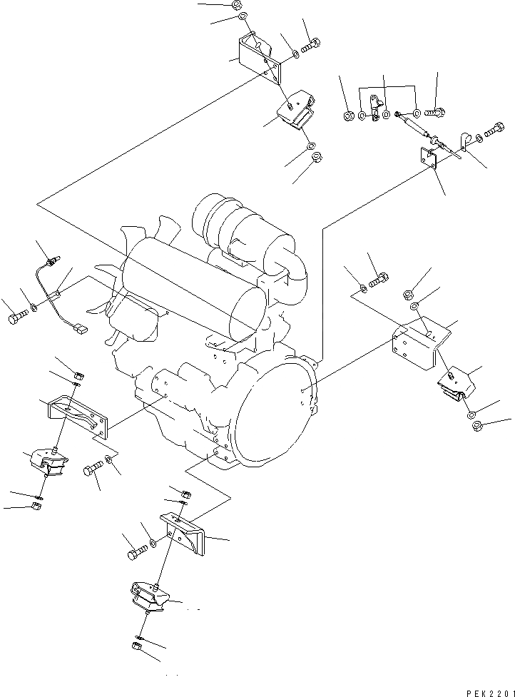 Схема запчастей Komatsu PC35R-8 - КРЕПЛЕНИЕ ДВИГАТЕЛЯ (ДЛЯ ONE TOUCH DECEL) КОМПОНЕНТЫ ДВИГАТЕЛЯ
