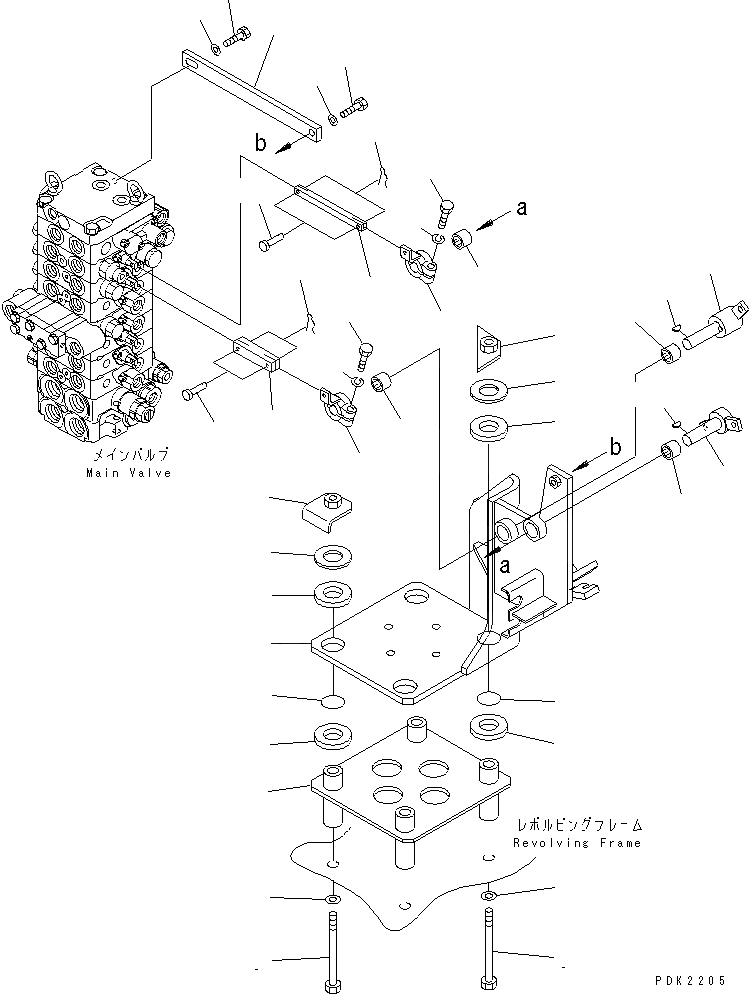 Схема запчастей Komatsu PC35R-8 - ОСНОВН. КЛАПАН (КОРПУС КРЕПЛЕНИЯ) ГИДРАВЛИКА