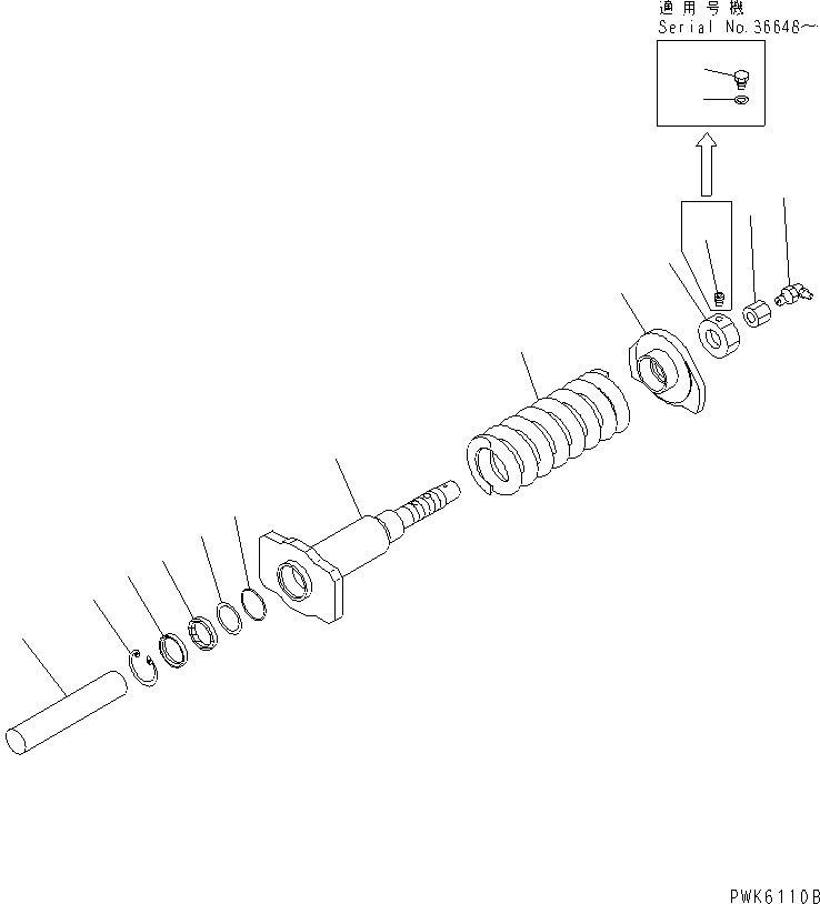 Схема запчастей Komatsu PC35R-8 - ОПОРНЫЙ ЭЛЕМЕНТ ЛЕНИВЦА (ДЛЯ STEEL SHOE) ХОДОВАЯ