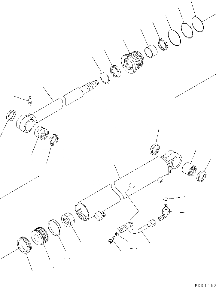 Схема запчастей Komatsu PC35R-8 - ЦИЛИНДР РУКОЯТИ ОСНОВН. КОМПОНЕНТЫ И РЕМКОМПЛЕКТЫ