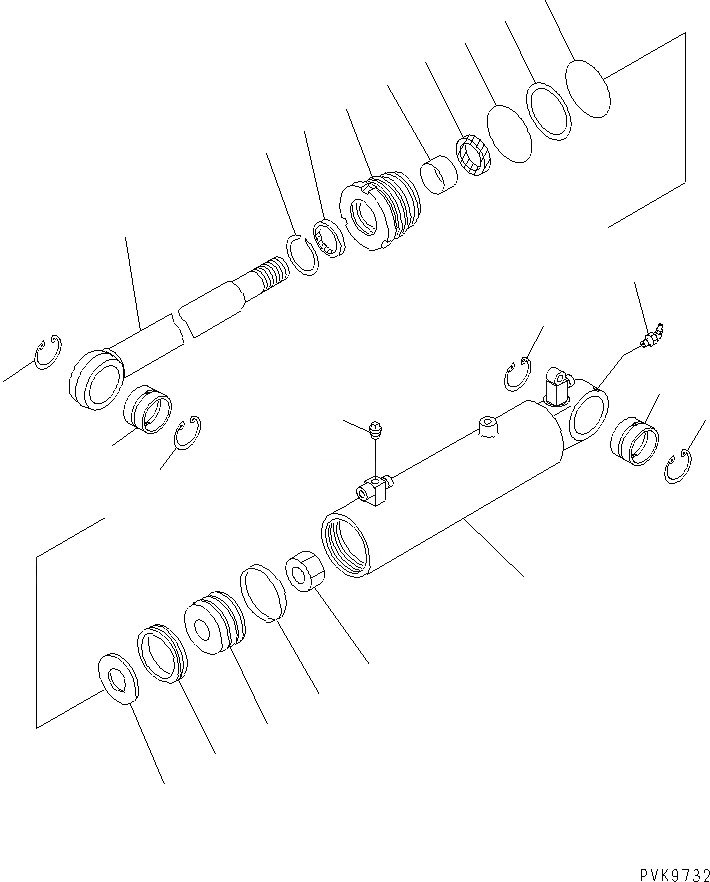 Схема запчастей Komatsu PC35R-8 - ЦИЛИНДР ПЕРЕКОСА (ДЛЯ P.A.T.) ОСНОВН. КОМПОНЕНТЫ И РЕМКОМПЛЕКТЫ