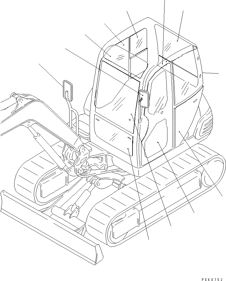 Схема запчастей Komatsu PC35R-8 - СТЕКЛА И ЗАДН. VIEW MIRROR КАТАЛОГИ ЗЧ