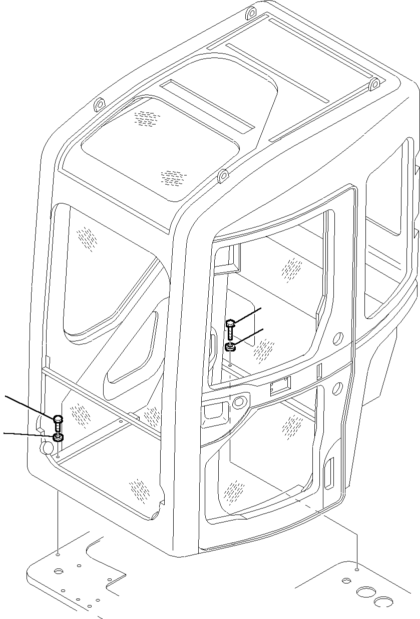 Схема запчастей Komatsu PC35R-8 - КАБИНА (ЭЛЕМЕНТЫ КРЕПЛЕНИЯ) ЧАСТИ КОРПУСА И КАБИНА