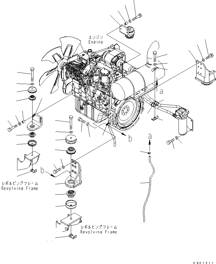 Схема запчастей Komatsu PC380LC-7K - КРЕПЛЕНИЕ ДВИГАТЕЛЯ КОМПОНЕНТЫ ДВИГАТЕЛЯ