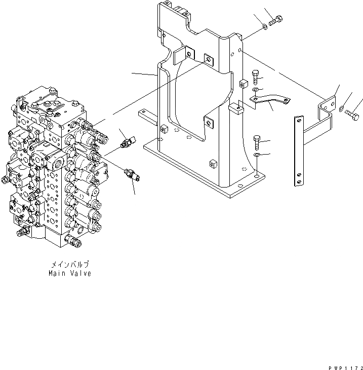 Схема запчастей Komatsu PC380LC-7K - ОСНОВН. КЛАПАН (КОРПУС КЛАПАНА) ГИДРАВЛИКА