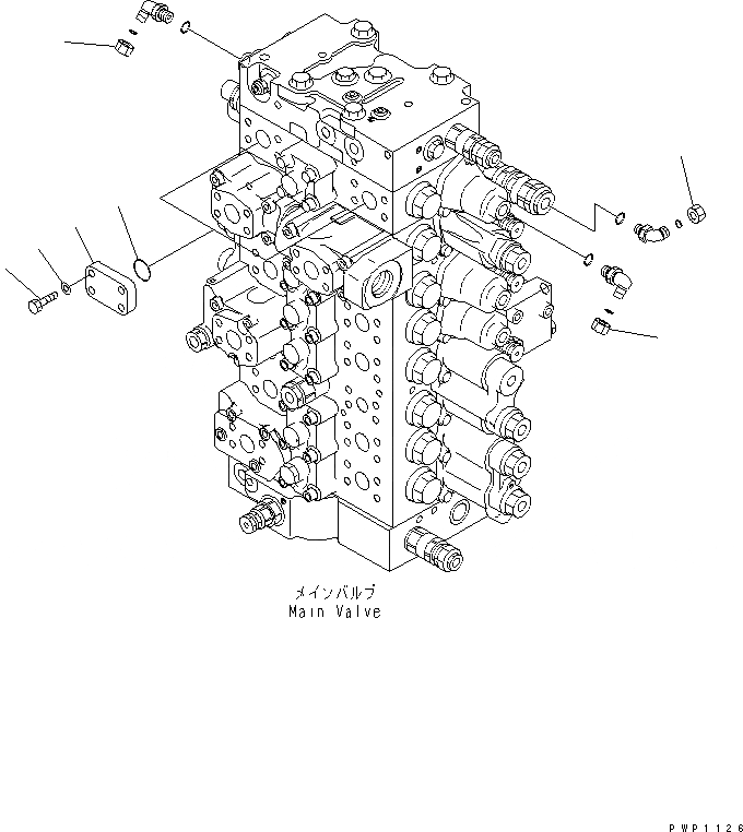 Схема запчастей Komatsu PC380LC-7K - ОСНОВН. КЛАПАН (ЗАГЛУШКА КЛАПАНА) ГИДРАВЛИКА