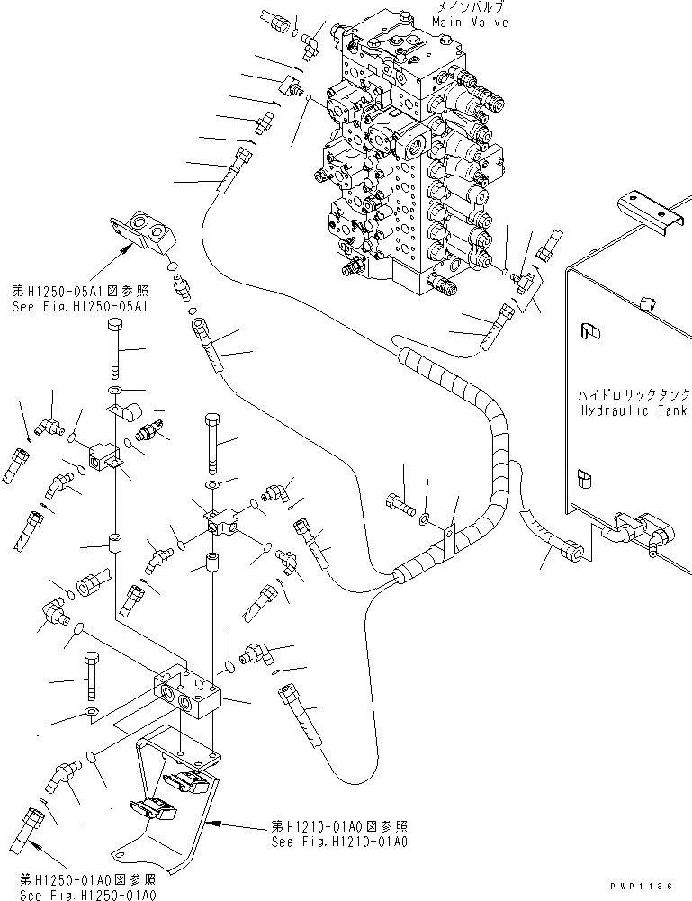 Схема запчастей Komatsu PC380LC-7K - КЛАПАН ПЕРЕГРУЗКИ СТРЕЛЫ (СТРЕЛА И РУКОЯТЬ) (ШАССИ) ГИДРАВЛИКА