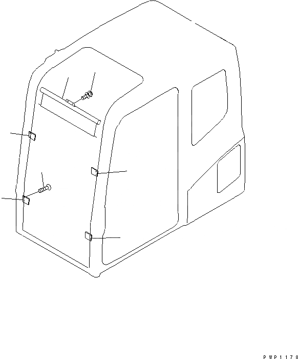 Схема запчастей Komatsu PC380LC-7K - КОЗЫРЕК ОТ СОЛНЦА. КАБИНА ОПЕРАТОРА И СИСТЕМА УПРАВЛЕНИЯ