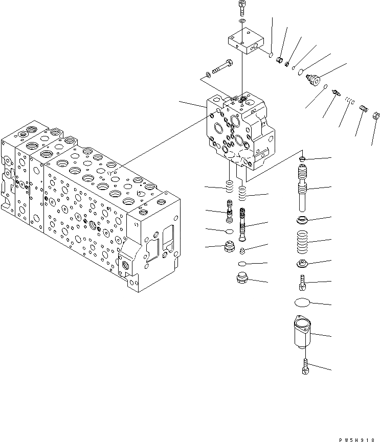 Схема запчастей Komatsu PC380LC-7K - ОСНОВН. КЛАПАН (/) ОСНОВН. КОМПОНЕНТЫ И РЕМКОМПЛЕКТЫ