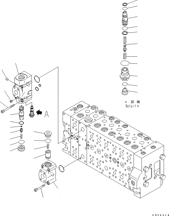 Схема запчастей Komatsu PC380LC-7K - ОСНОВН. КЛАПАН (9/) ОСНОВН. КОМПОНЕНТЫ И РЕМКОМПЛЕКТЫ