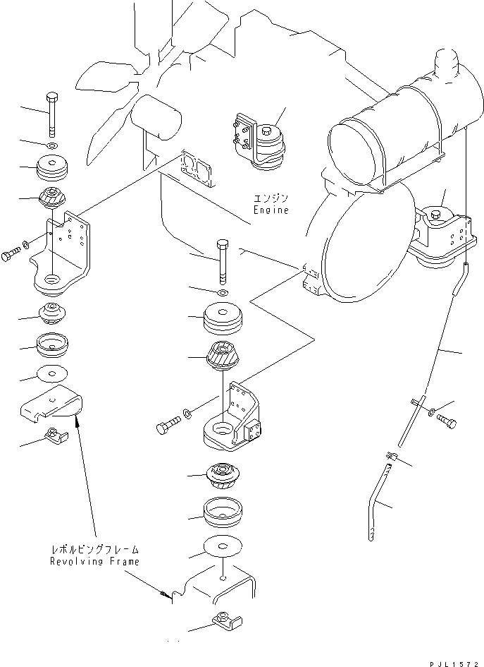 Схема запчастей Komatsu PC380LC-6K-J - КРЕПЛЕНИЕ ДВИГАТЕЛЯ(№-8) КОМПОНЕНТЫ ДВИГАТЕЛЯ