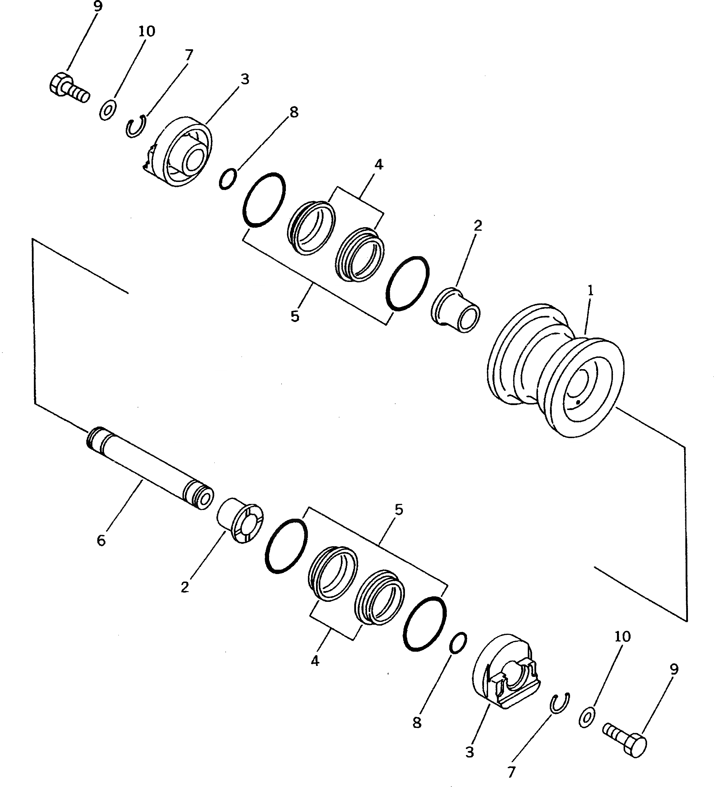 Схема запчастей Komatsu PC38UU-2 - ОПОРНЫЙ КАТОК (ДЛЯ STEEL SHOE)(№-8) ХОДОВАЯ