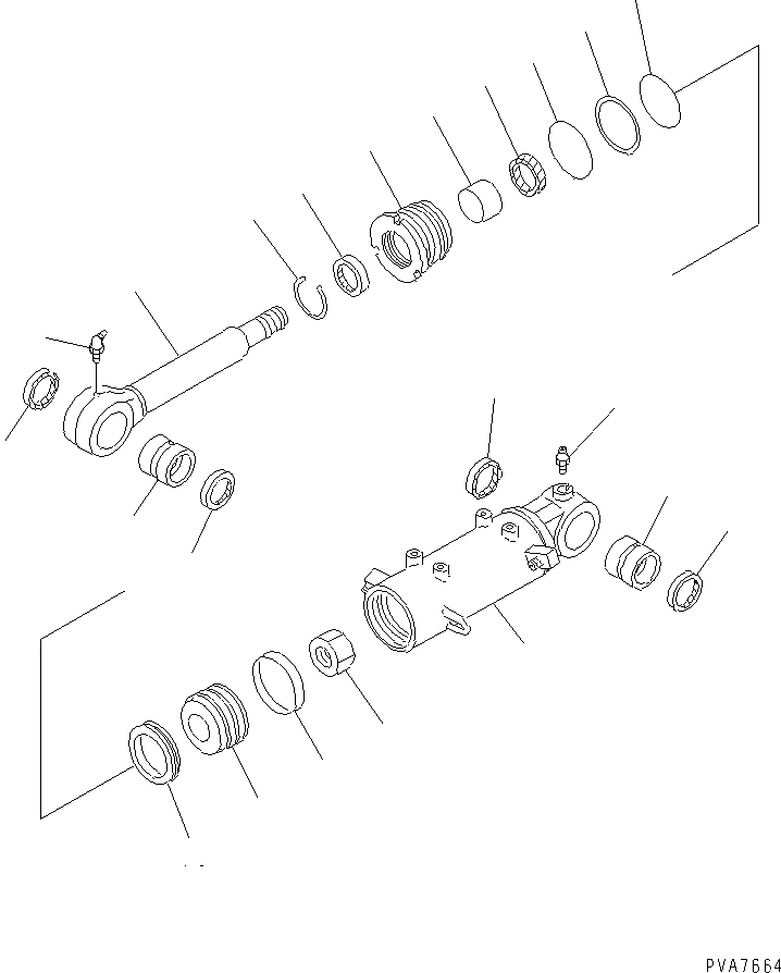 Схема запчастей Komatsu PC38UU-2 - ЦИЛИНДР ОТВАЛА (ВНУТР. ЧАСТИ) (ДЛЯ НАКЛОНЯЕМ. МЕХАНИЧ. ANGLE) ОСНОВН. КОМПОНЕНТЫ И РЕМКОМПЛЕКТЫ