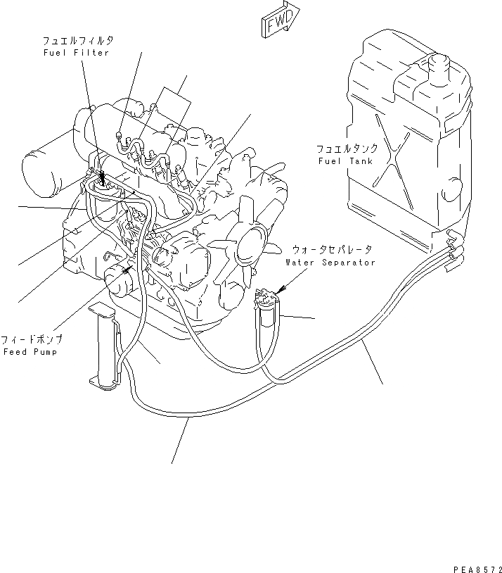 Схема запчастей Komatsu PC38UU-2 - ЧАСТИ ДЛЯ ПЕРИОДИЧ. ЗАМЕНЫ (/) (ТОПЛИВН. ШЛАНГИ) КАТАЛОГИ ЗЧ