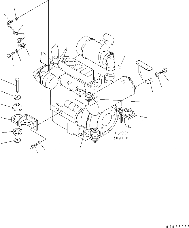 Схема запчастей Komatsu PC38UU-3 - КРЕПЛЕНИЕ ДВИГАТЕЛЯ(№8-) КОМПОНЕНТЫ ДВИГАТЕЛЯ