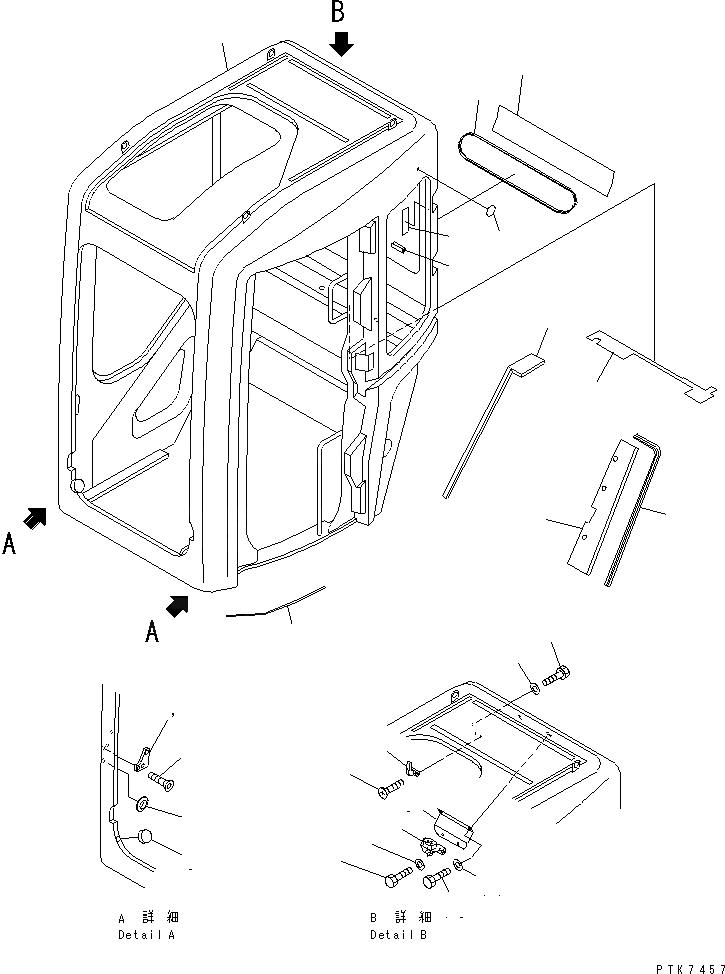 Схема запчастей Komatsu PC38UU-3 - КАБИНА (/) (КАБИНА) КАБИНА ОПЕРАТОРА И СИСТЕМА УПРАВЛЕНИЯ