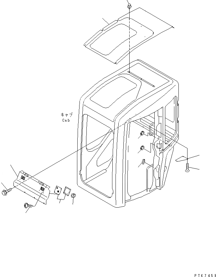 Схема запчастей Komatsu PC38UU-3 - КАБИНА (/) (ВНУТР. ПОКРЫТИЕ) КАБИНА ОПЕРАТОРА И СИСТЕМА УПРАВЛЕНИЯ