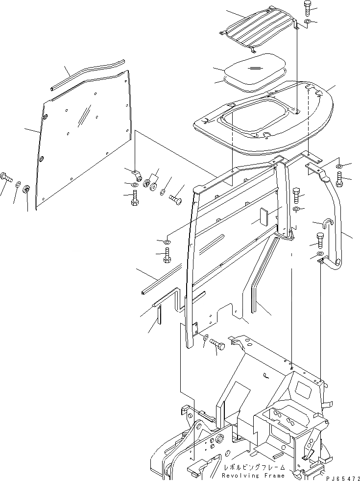 Схема запчастей Komatsu PC38UU-3 - НАВЕС (ДЛЯ НАКЛОНЯЕМ. МЕХАНИЧ. ANGLE)(№8-) КАБИНА ОПЕРАТОРА И СИСТЕМА УПРАВЛЕНИЯ