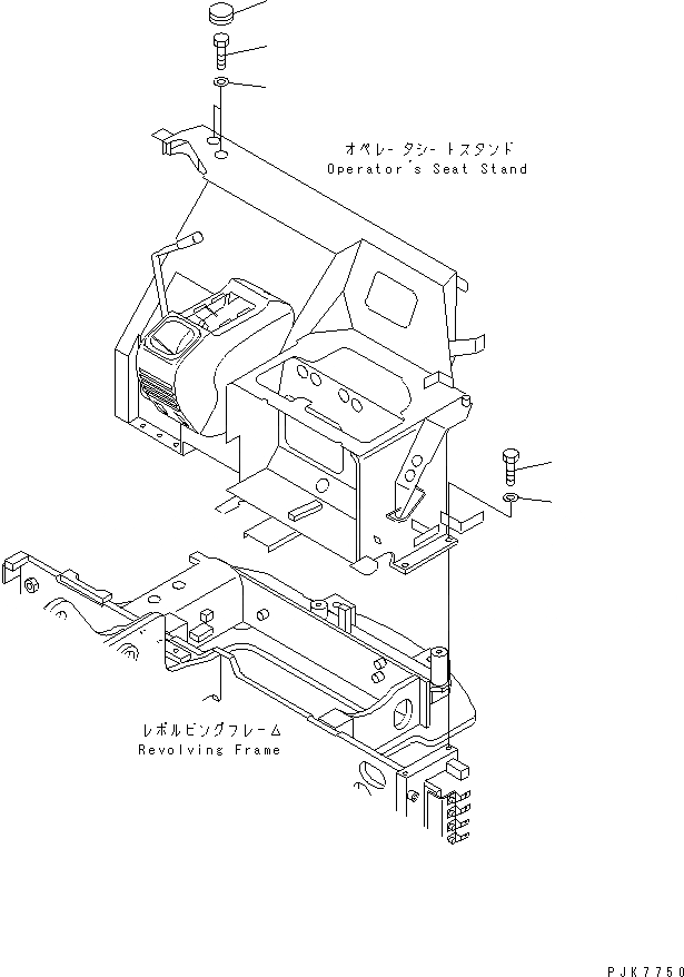 Схема запчастей Komatsu PC38UU-3 - ОСНОВН. КОНСТРУКЦИЯ (КРЕПЛЕНИЕ) (КАБИНА) КАБИНА ОПЕРАТОРА И СИСТЕМА УПРАВЛЕНИЯ