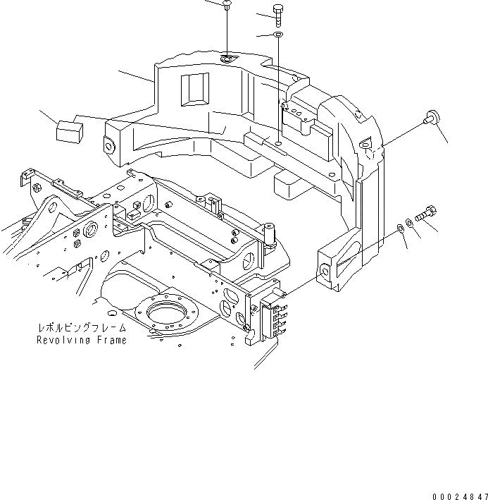 Схема запчастей Komatsu PC38UU-3 - ПРОТИВОВЕС ЧАСТИ КОРПУСА