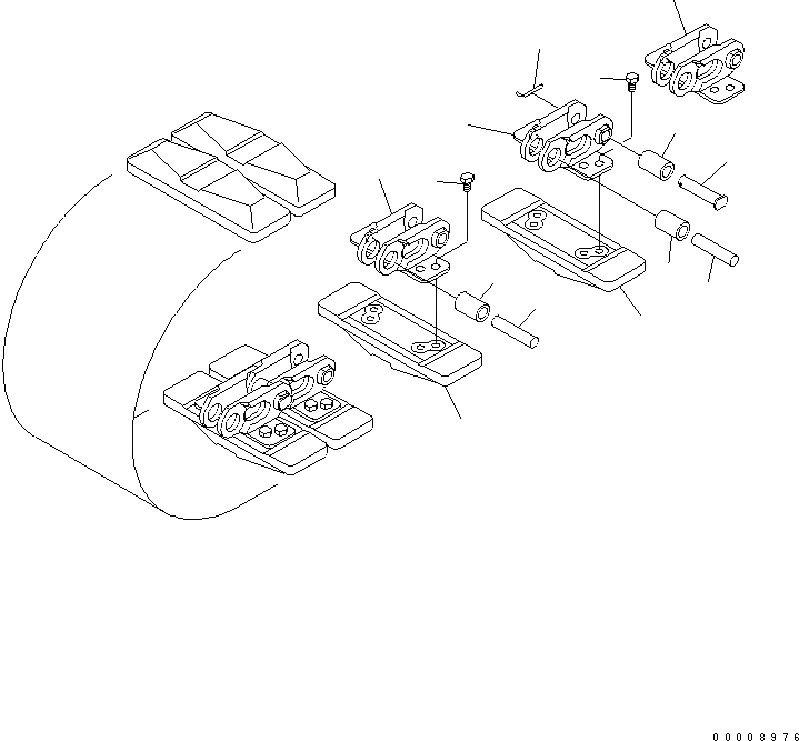 Схема запчастей Komatsu PC38UU-3 - ГУСЕНИЦЫ (ДЛЯ РЕЗИН.)(№9-) ХОДОВАЯ