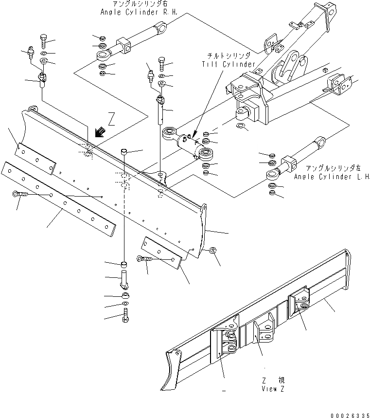 Схема запчастей Komatsu PC38UU-3 - ОТВАЛ (УСИЛ.) (ДЛЯ НАКЛОНЯЕМ. МЕХАНИЧ. ANGLE)(№8-) РАБОЧЕЕ ОБОРУДОВАНИЕ