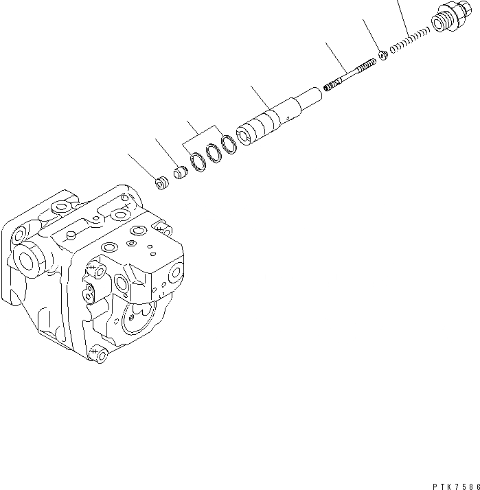 Схема запчастей Komatsu PC38UU-3 - ОСНОВН. НАСОС (/)(№7-8) ОСНОВН. КОМПОНЕНТЫ И РЕМКОМПЛЕКТЫ