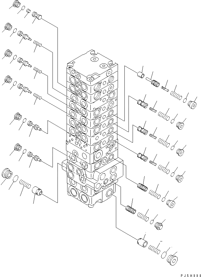 Схема запчастей Komatsu PC38UU-3 - ОСНОВН. КЛАПАН (-КЛАПАН) (8/) ОСНОВН. КОМПОНЕНТЫ И РЕМКОМПЛЕКТЫ