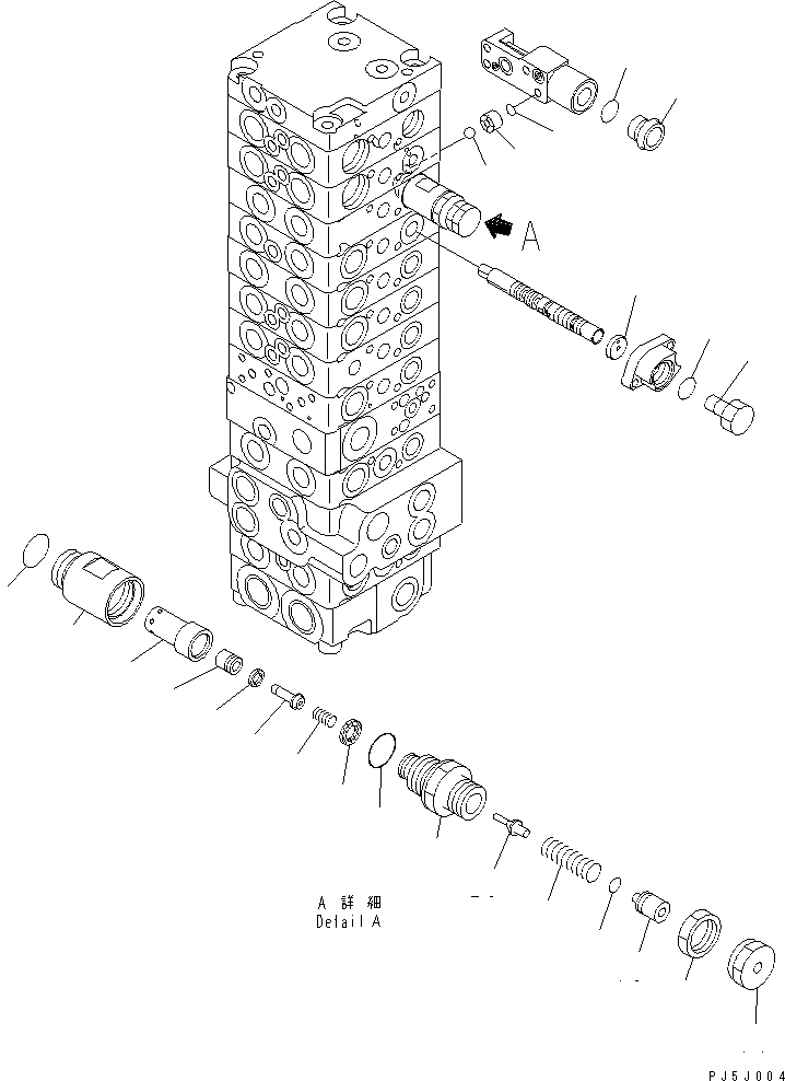 Схема запчастей Komatsu PC38UU-3 - ОСНОВН. КЛАПАН (-КЛАПАН) (/) ОСНОВН. КОМПОНЕНТЫ И РЕМКОМПЛЕКТЫ