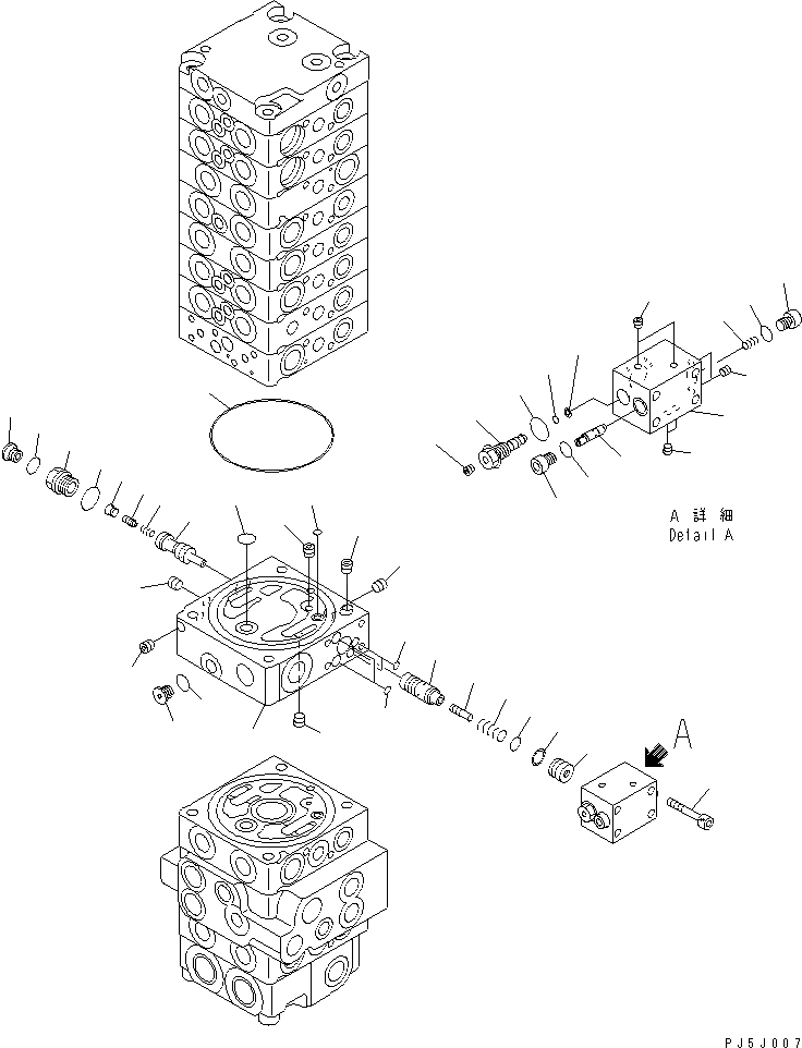 Схема запчастей Komatsu PC38UU-3 - ОСНОВН. КЛАПАН (-КЛАПАН) (7/) ОСНОВН. КОМПОНЕНТЫ И РЕМКОМПЛЕКТЫ
