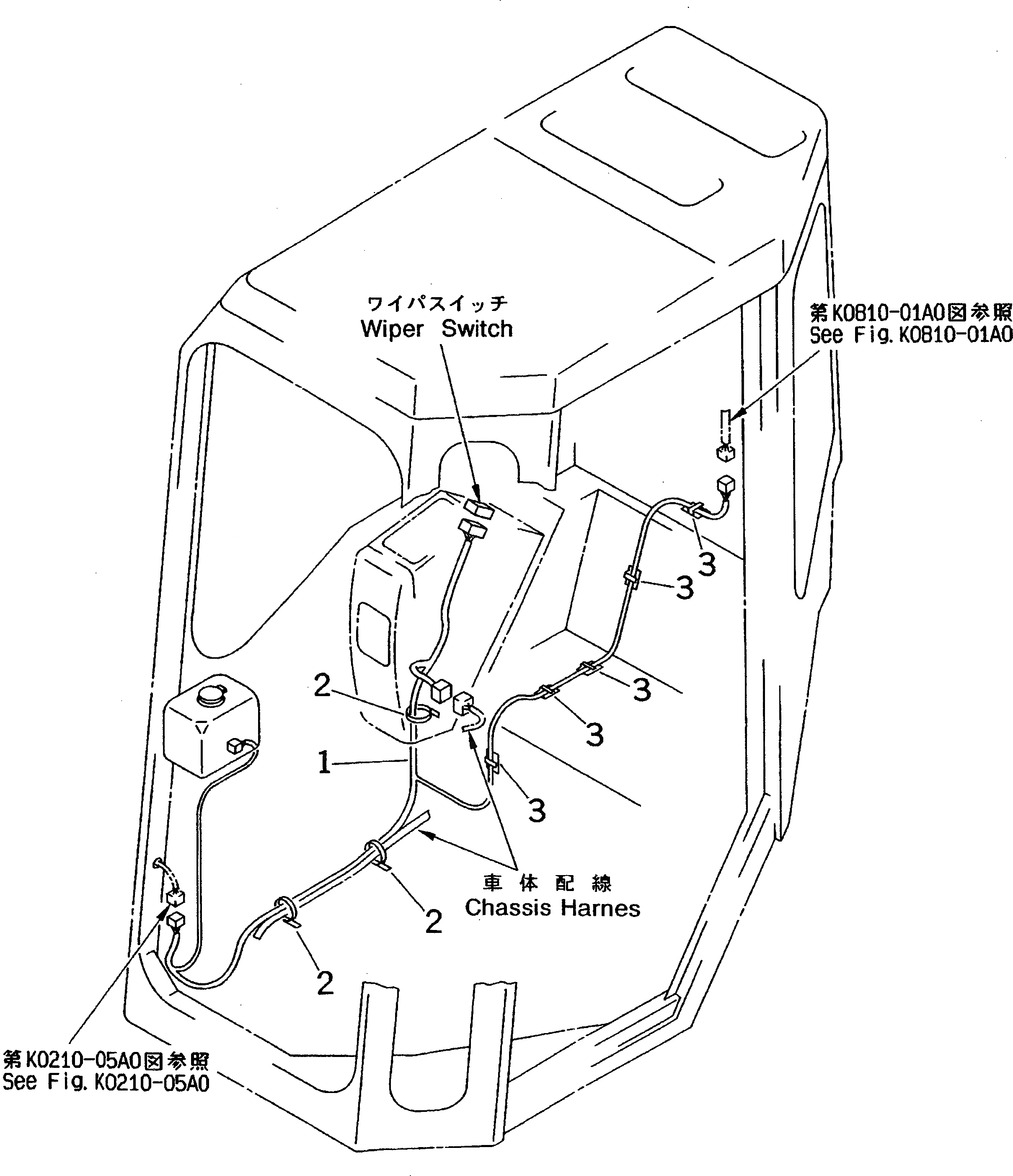 Схема запчастей Komatsu PC38UUM-2 - ОСНОВН. КОНСТРУКЦИЯ (КАБИНА ЭЛЕКТРОПРОВОДКА) (ДЛЯ КАБИНЫ) КАБИНА ОПЕРАТОРА И СИСТЕМА УПРАВЛЕНИЯ