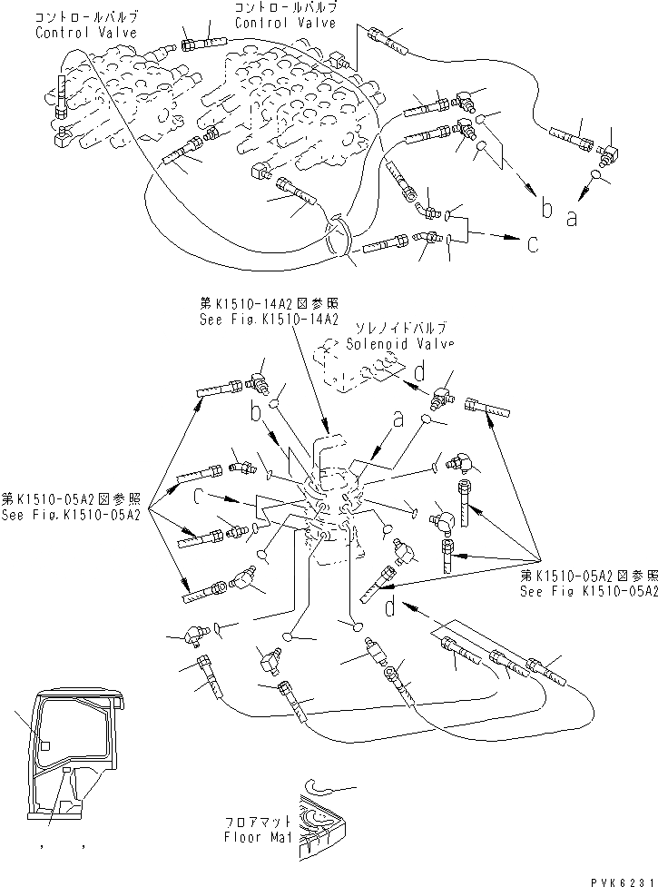 Схема запчастей Komatsu PC38UUM-2 - P.P.C. ТРУБЫ (ДЛЯ MULTIPLE PATTERN УПРАВЛ-Е) КАБИНА ОПЕРАТОРА И СИСТЕМА УПРАВЛЕНИЯ