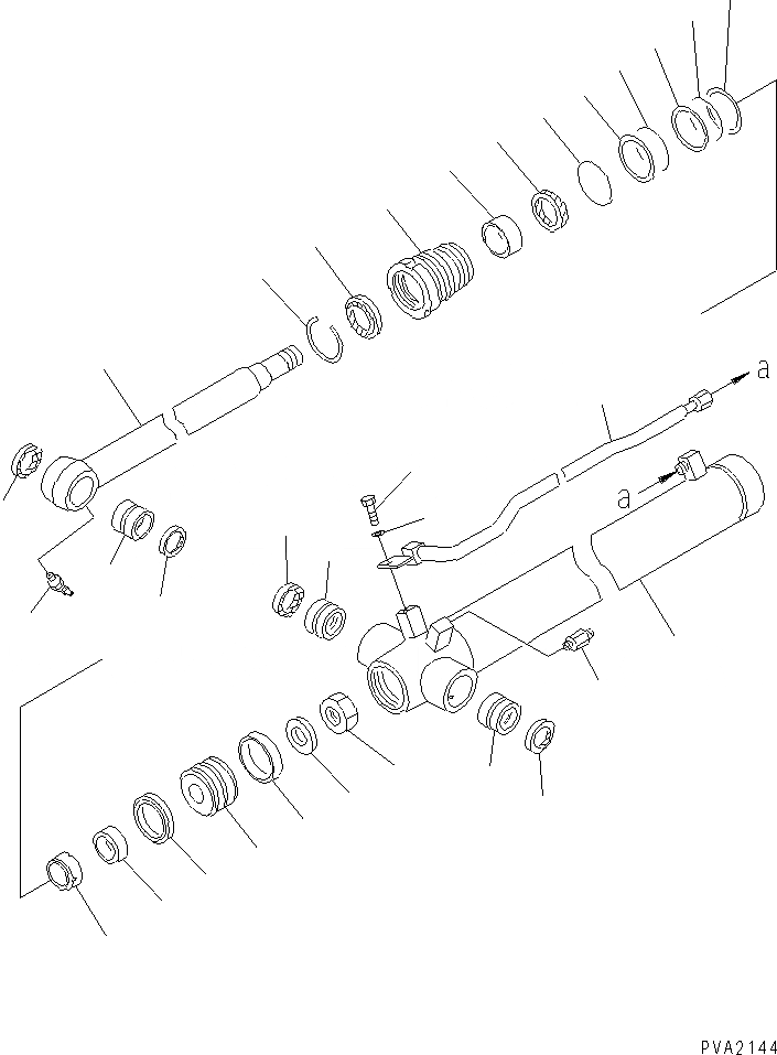 Схема запчастей Komatsu PC38UUM-2 - ЦИЛИНДР РУКОЯТИ(ВНУТР. ЧАСТИ) ОСНОВН. КОМПОНЕНТЫ И РЕМКОМПЛЕКТЫ